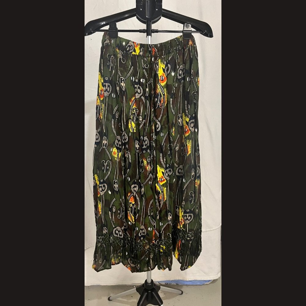 Black‎ Magic One Size African Print Skirt & Jacket Set Green Bold Ethnic Style